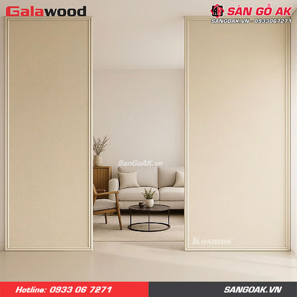 Bộ vách ngăn nhựa vân vải vàng kem Galawood 927M